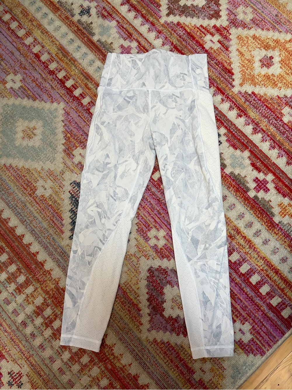 lululemon athletica White & Light Gray Patterned High-Rise Leggings